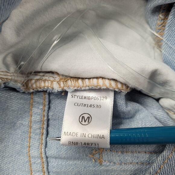 NWT Pitaya blue blush Colorblock Patchwork Fray HW Denim Jeans size Medium - Picture 15 of 16